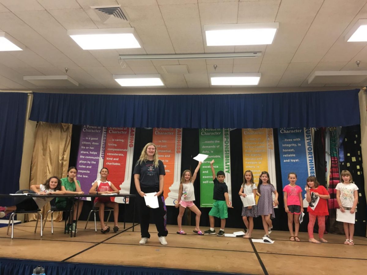 Senior Autumn Froitland volunteers to help with the musical theater program at the elementary school and within Imagine Prep.