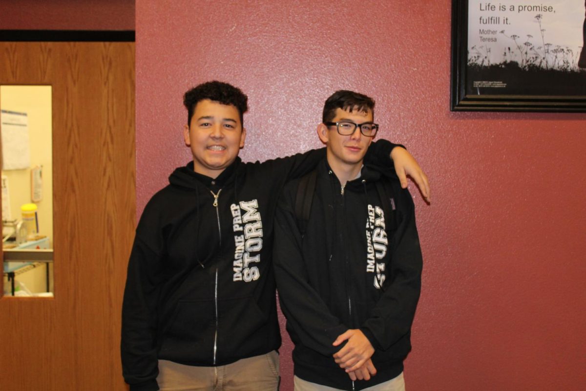 Left to right: Juniors Dean Lee and Michael Zotika are just two of many former Arizona Charter Academy students who joined Imagine Prep this year.