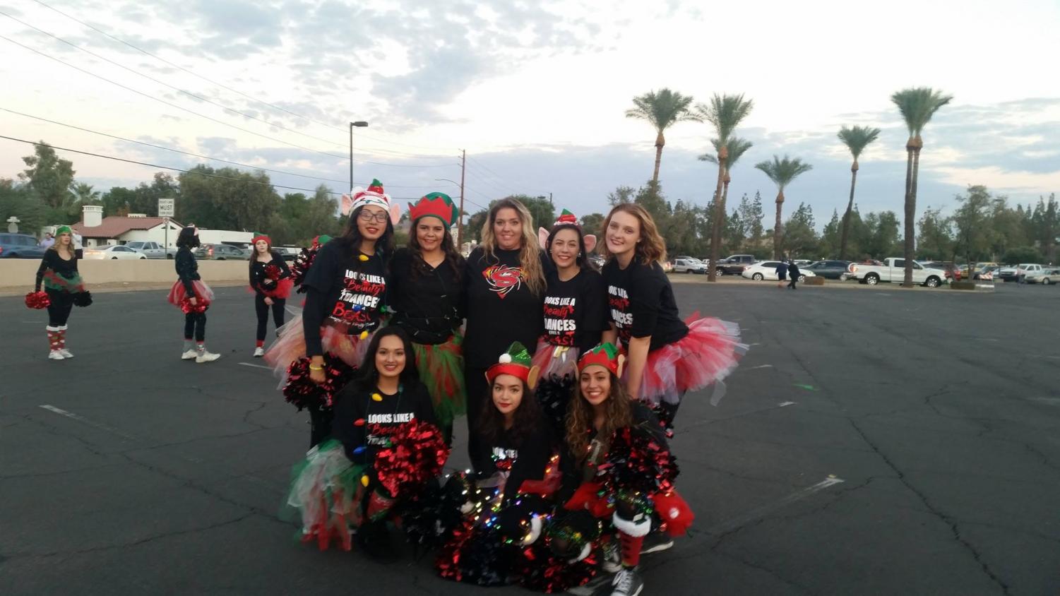 Left to right: Daniela Estrada, Siera Jones, coach Phoenix Hunt, Megan Walker, Jourden Hunt, Emily Estrada, Sam Phipps, Tanaeah Singh are members of the IPS dance team.