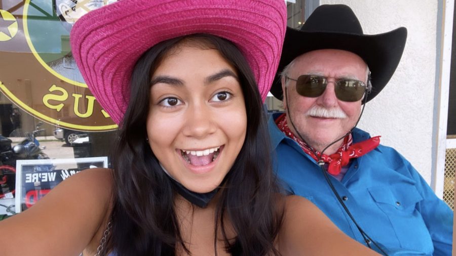 Vittoria Rho (junior) with a random cowboy in Tucson. 